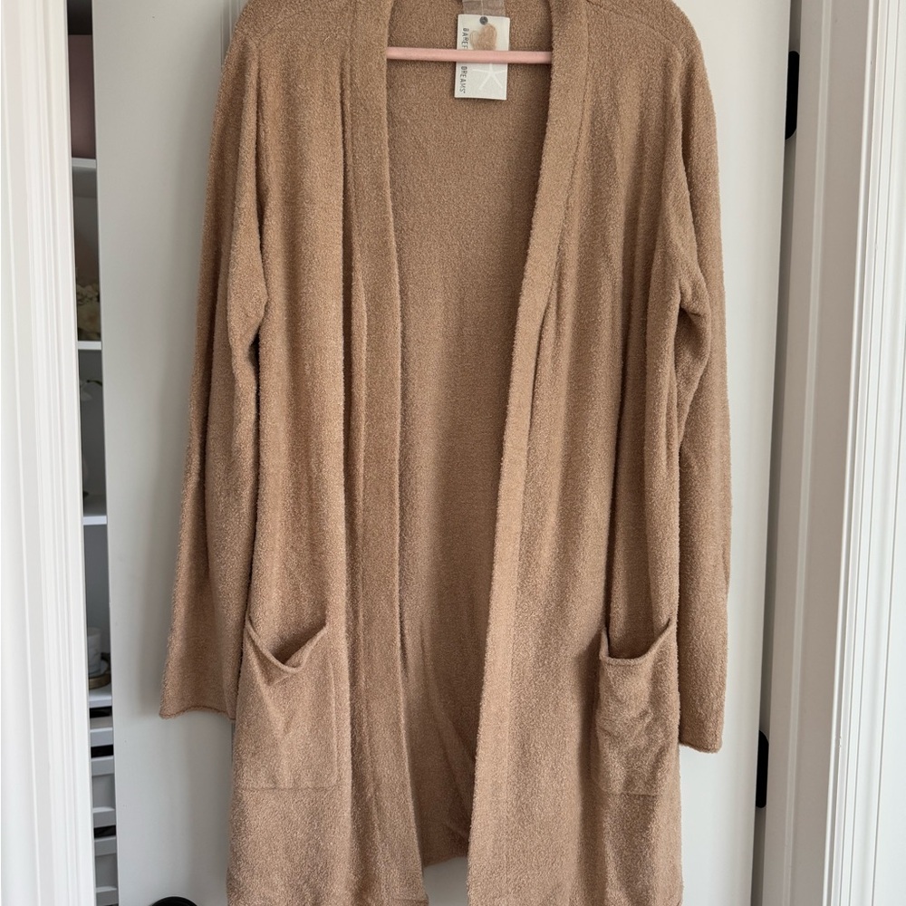 NWT Barefoot Dreams Tan Long Cardigan Sweater, Sz XL